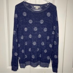 Liz Claiborne Cotton Blend Sweater Size Large Large Polka Dot Navy Blue Women’s